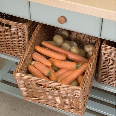 Eddingtons Three Drawer French Grey Lambourn Trolley Beech Top - (Image 3)