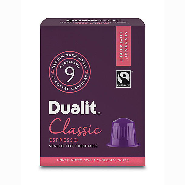 Dualit® NX® 10 Coffee Pods - Strength 9 - Classic Espresso Capsules image(1)