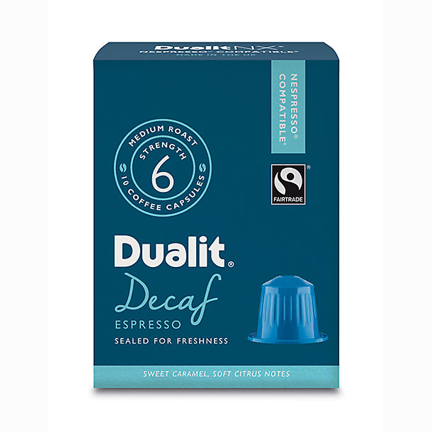 Dualit® NX® 10 Coffee Pods - Strength 3 - Decaf Espresso Capsules image(1)