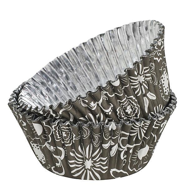 36 PME Foil Lined Cupcake Cases - Floral Monochrome Design image()