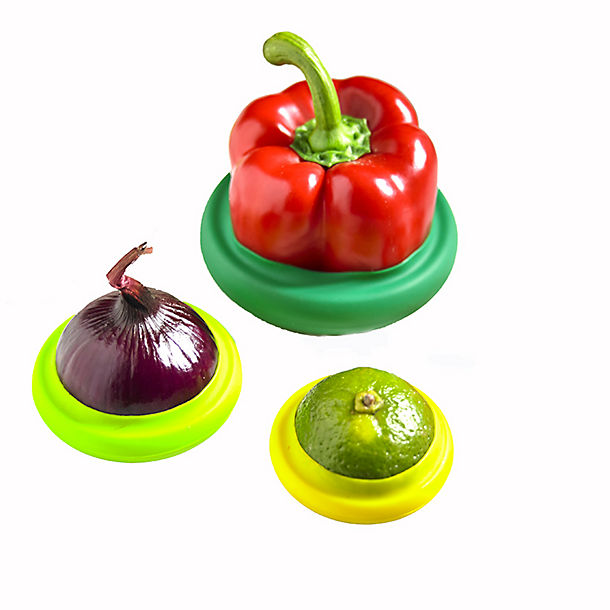 4 Silicone Food Fruit & Vegetable Huggers  image(1)