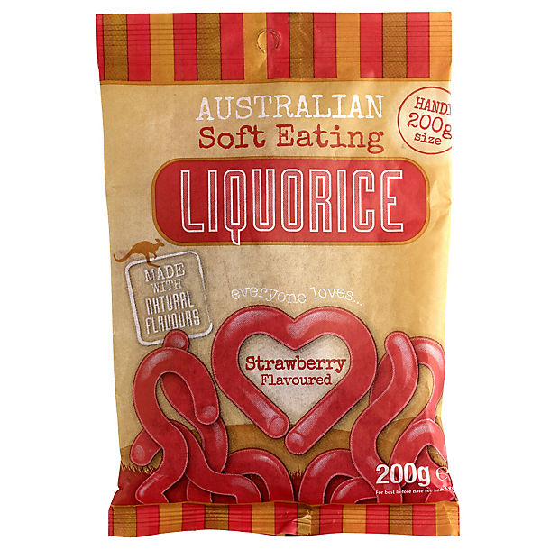 Australian Soft Eating Liquorice 200g Bag - Red Strawberry Flavour image(1)