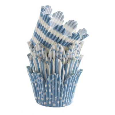 50 Mary Berry Greaseproof Cupcake Cases - Blue Fluted image()