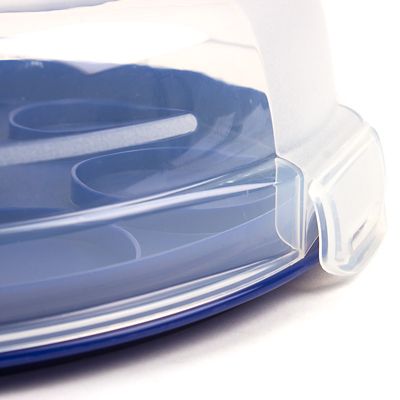 Cake Carrier Caddy & Clear Lid - Round Holds 24cm Flans & Tarts image(4)