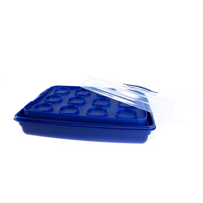 Cake Carrier Caddy & Clear Lid - Oblong Holds Cupcakes & Traybakes image(5)