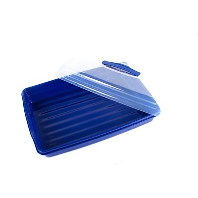 Cake Carrier Caddy & Clear Lid - Oblong Holds Cupcakes & Traybakes image(7)