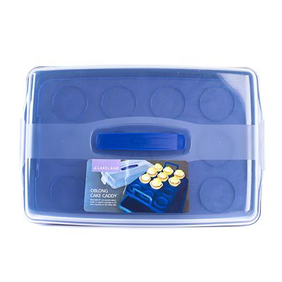 Cake Carrier Caddy & Clear Lid - Oblong Holds Cupcakes & Traybakes image(8)
