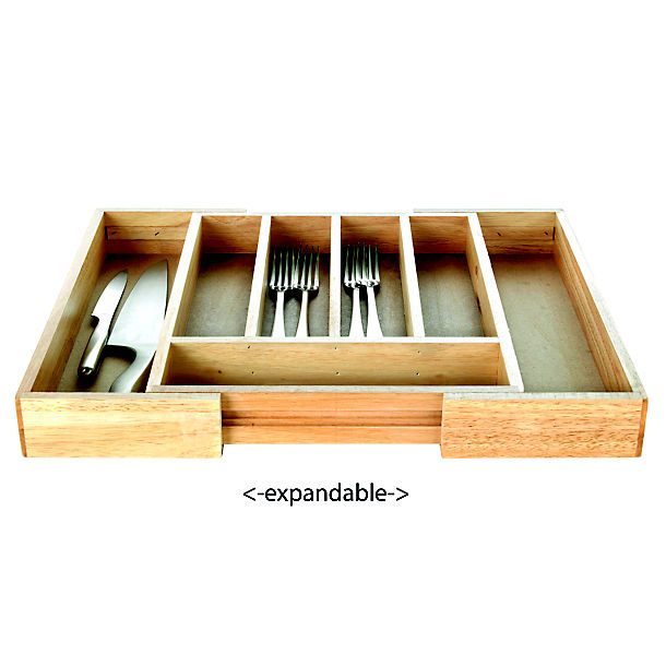 Extending Wooden Cutlery Tray image()