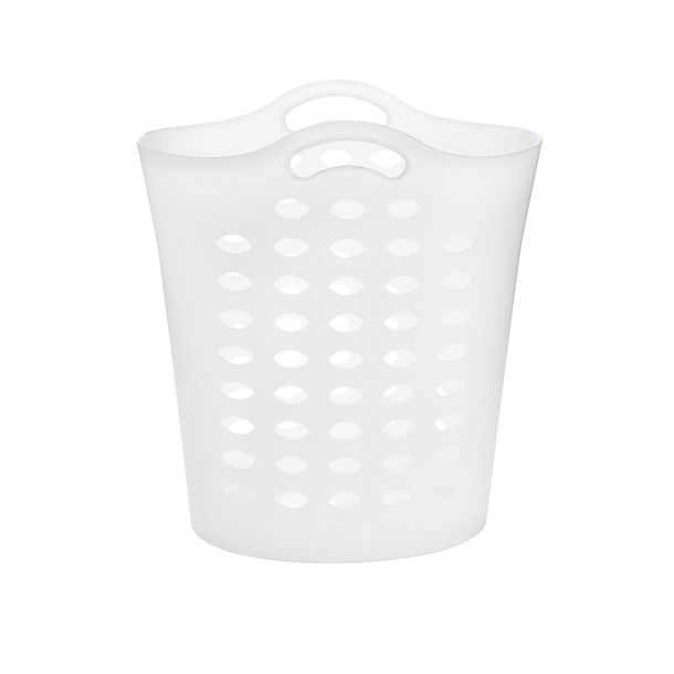 Tall White Flexible Laundry Basket image()