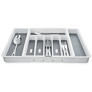 Expanding Drawer Organiser Cutlery Tray 6-8 Hole - White