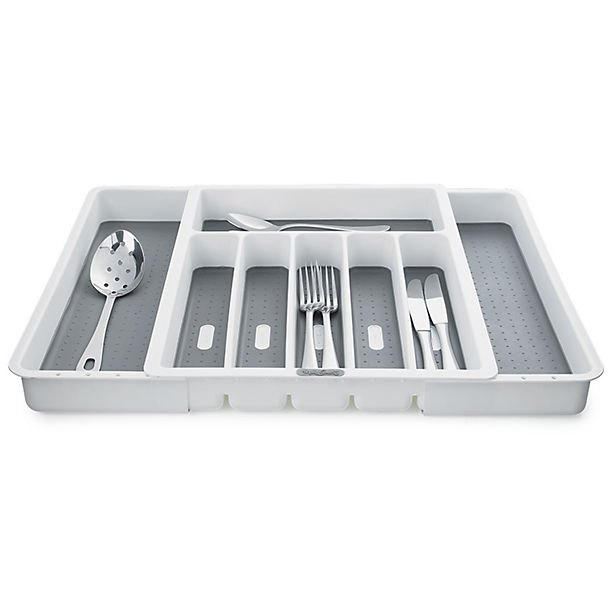 Expanding Drawer Organiser Cutlery Tray 6-8 Hole - White image(1)