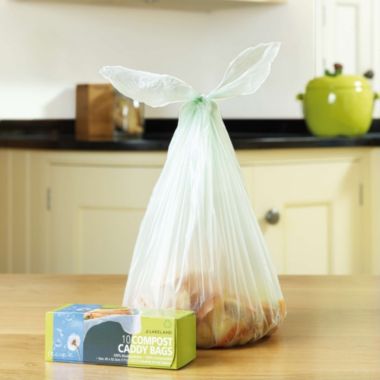 10 Compostable Compost Bin Caddy Bags - White 10L - (Image 2)