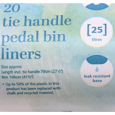 20 Lakeland Tie Handle Pedal Bin Liners - White Bags 25L - (Image 2)