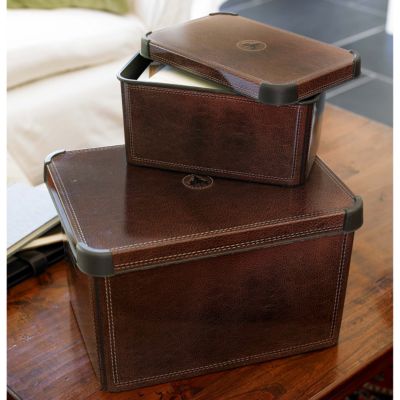 Large Leather-Look Storage Boxes image()
