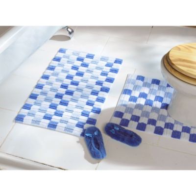 Blue Chequerboard Pedestal Mat image(1)