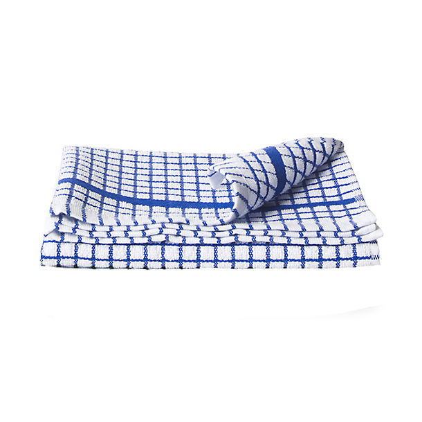 Blue & White Check Poli Dri Cotton Tea Towel image()