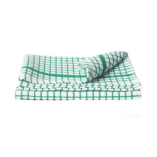 Green & White Check Poli Dri Cotton Tea Towel image()