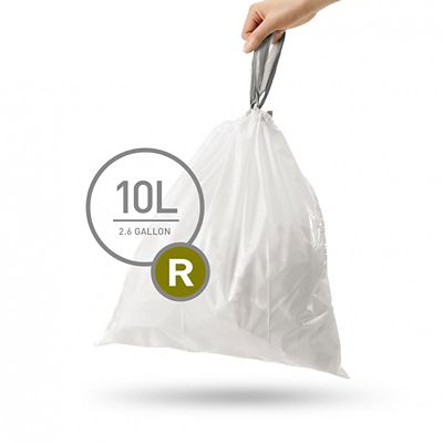 simplehuman Code R Custom Fit Drawstring Trash Bags, 10 Liter