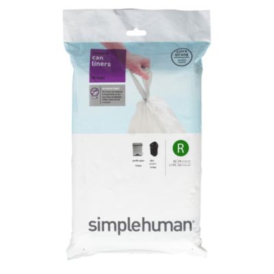 20 simplehuman Size R Drawstring Bin Liners - White Bags 10L image(2)