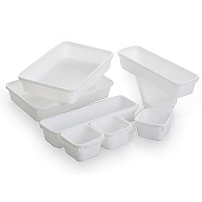 Multi-use Drawer Organiser - White, Set of 8