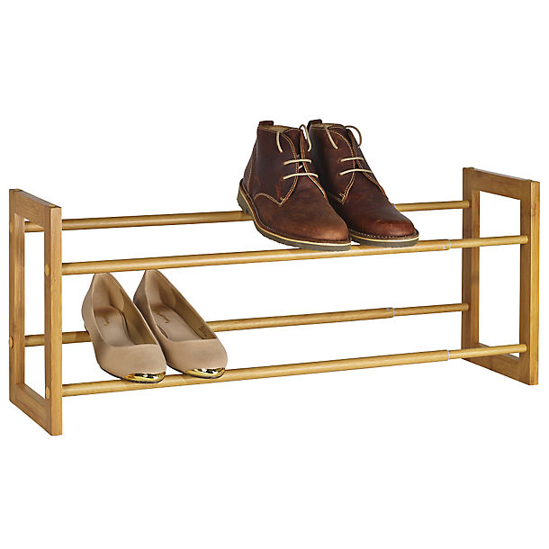 Extending & Stackable Wooden Shoe Rack (10 Pairs) | Lakeland
