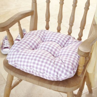 Blue gingham chair online cushions