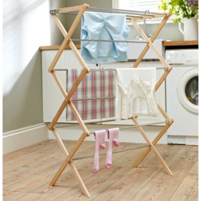 Wooden concertina best sale clothes airer