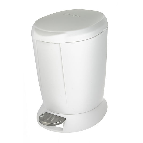 simplehuman Bathroom Waste Pedal Bin - White 6L image(1)