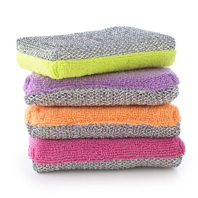 Dual Action Microfibre Kitchen Sponges X4 Lakeland