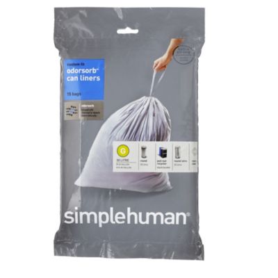 simplehuman Size G Odorsorb Bin Liners 30L x15 Lakeland