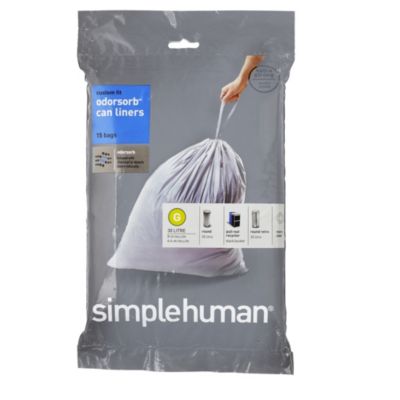 simplehuman Size J Odorsorb Bin Liners 40L, 15 Pack | Lakeland