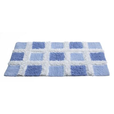 Blue Squares Chenille Bath Mat image(1)