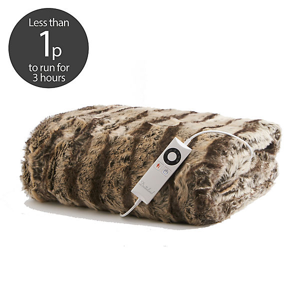 De Luxe Faux Fur Electric Heated Throw - 120 x 160cm image(1)