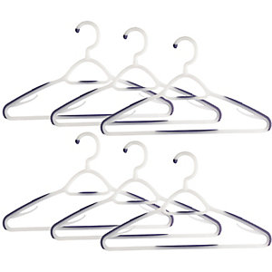 6 Purple Soft Grip Non Slip Clothes Hangers