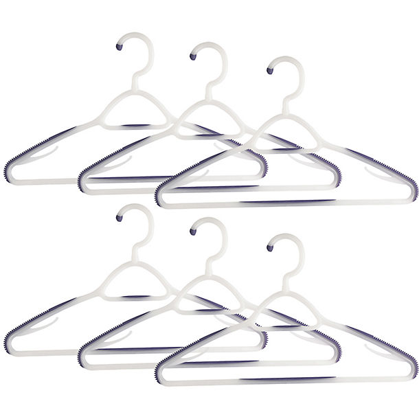 6 Purple Soft Grip Non Slip Clothes Hangers image(1)