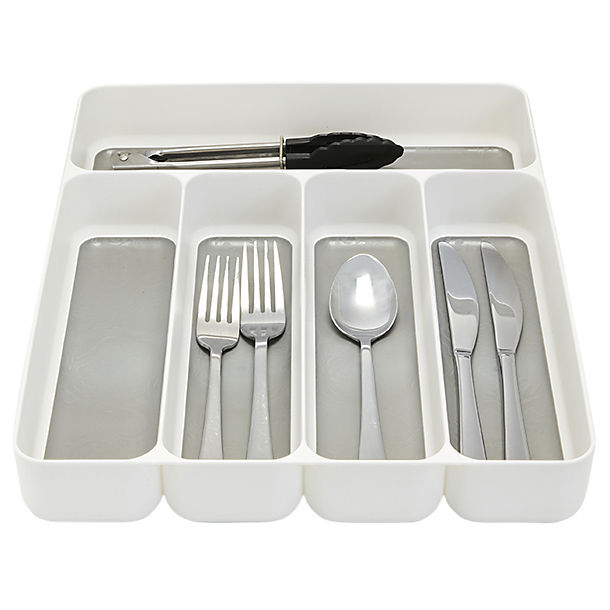 Stay Put Drawer Organiser Cutlery Tray 5 Hole - White image(1)