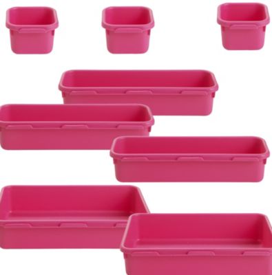 8-Piece Interlocking Bin Set Pink image(1)