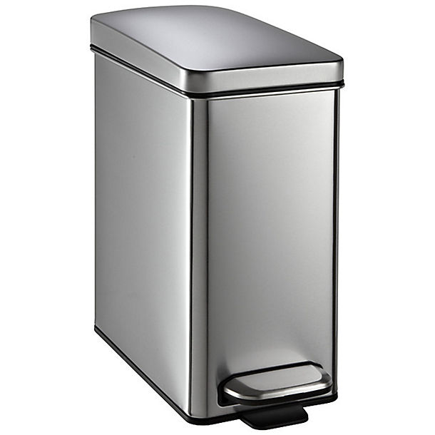 simplehuman Carrier Bag Recycle Pedal Bin - Silver 10L image(1)