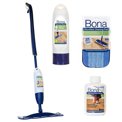 Bona Wood Floor Mop Starter Kit - 1 Spray Mop, 1 Reusable Microfiber  Mopping Pad, 1 Refillable Wood Floor Cleaner Liquid