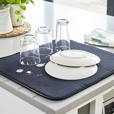 Diamond Dish Drying Mat For Glasses and Cups - Black - (Image 2)