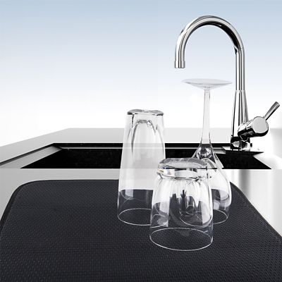 Diamond Dish Drying Mat For Glasses and Cups - Black - (Image 3)