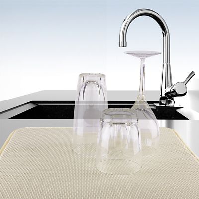 Diamond Dish Drying Mat For Glasses and Cups - Cream - (Image 2)