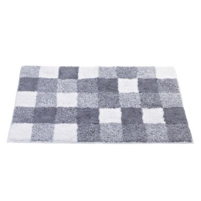 Grey Check Bath Mat Lakeland