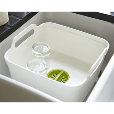 Joseph Joseph Wash and Drain Washing Up Bowl with Plug - White - (Image 2)