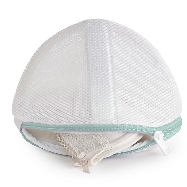 2 White Mesh Net Washing Bags For Bras - To Size D image(1)