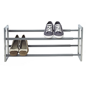 Extending and Stackable Steel Shoe Rack Silver