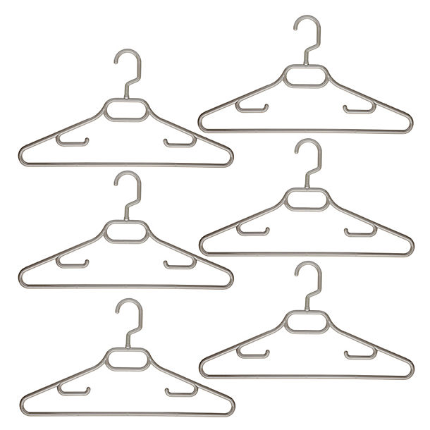 6 Swivel Hook Plastic Non Slip Clothes Hangers image(1)