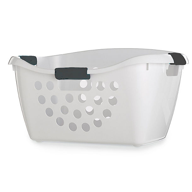 Easy Load White Plastic Laundry Washing Basket 50L image(1)