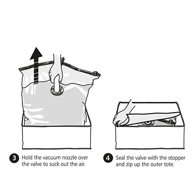 Lakeland Vacuum Clothes Duvet Storage Tote Bag Set Under Bed