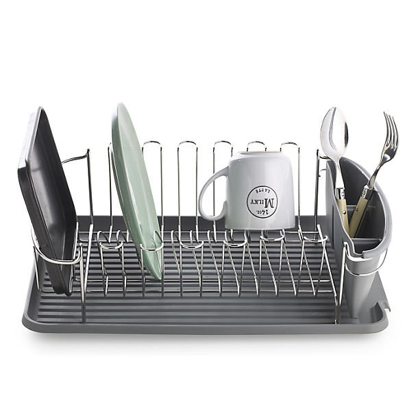 Curved Board Tidy Dish Drainer Rack - Grey image()